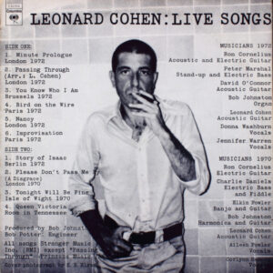 Leonard Cohen <br> Live Songs